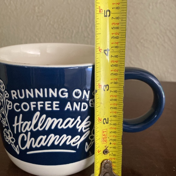 Hallmark, “Running on Coffee and Hallmark Channel “ 16oz  Black and White Mug - Picture 7 of 8